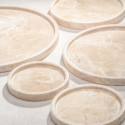 Ikari Marble Candle Holders/Plates