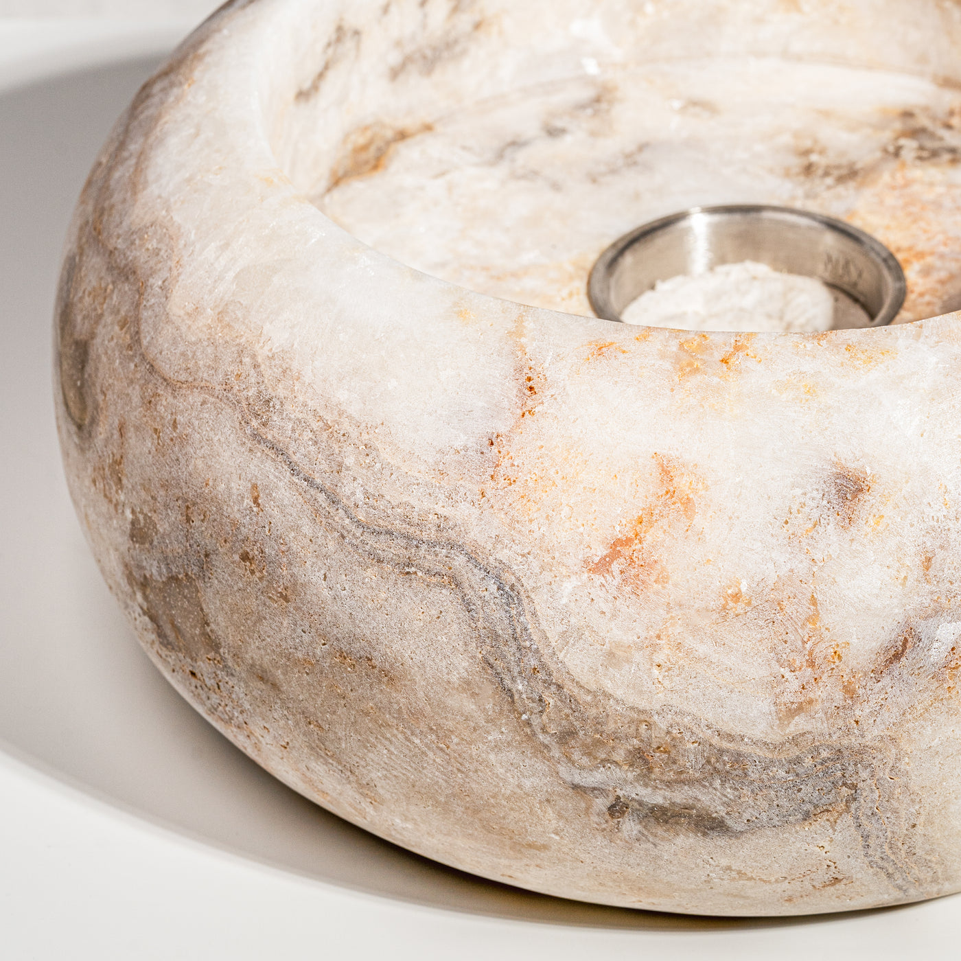 Solis Onyx Table Firepit | Hand-Carved Ethanol Fire Bowl by Wild Fig