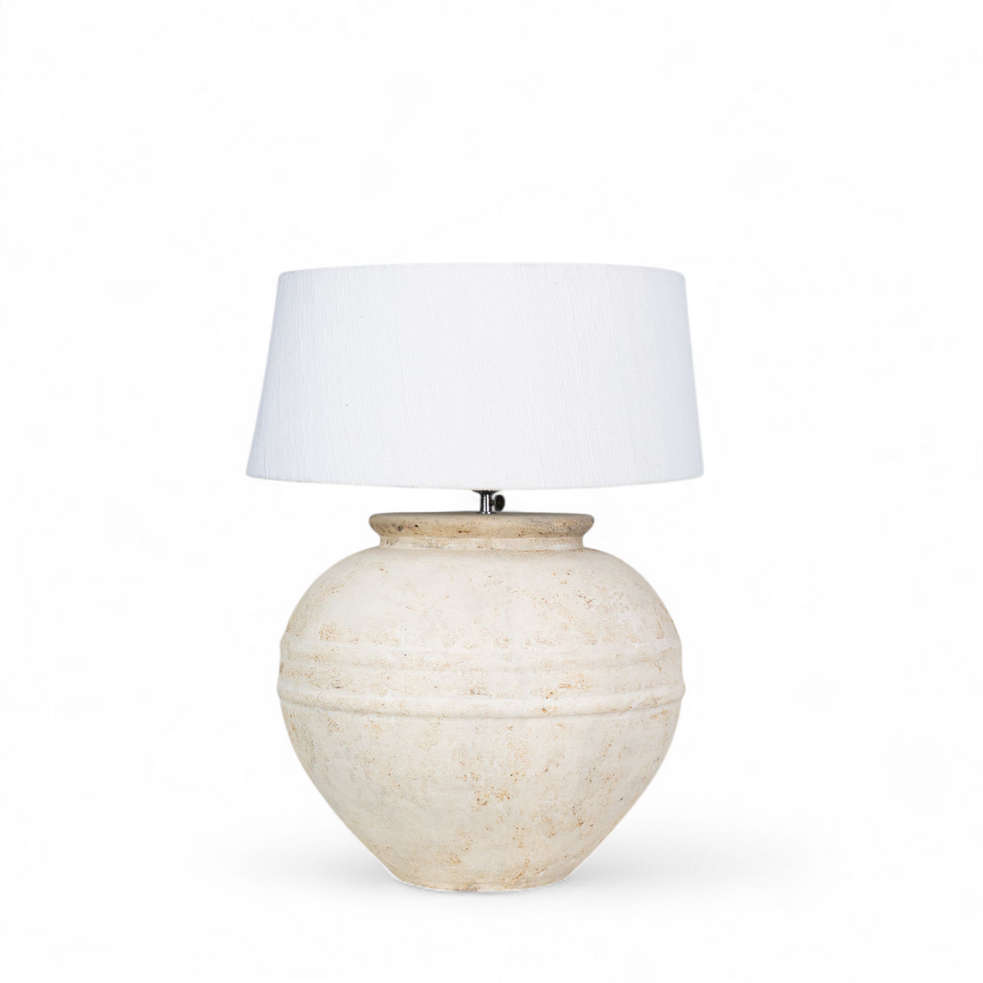 Bolla Handmade Terracotta Lamp with handspun Cotton Shade | Wild Fig Home