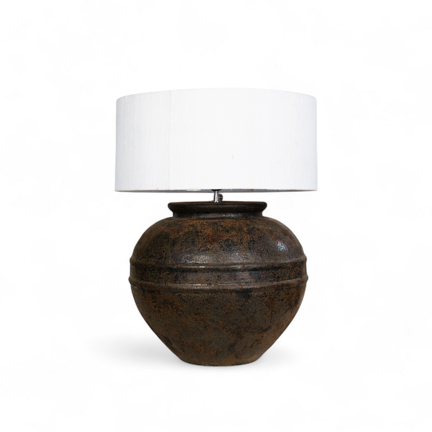 Bolla Handmade Terracotta Lamp with handspun Cotton Shade | Wild Fig Home