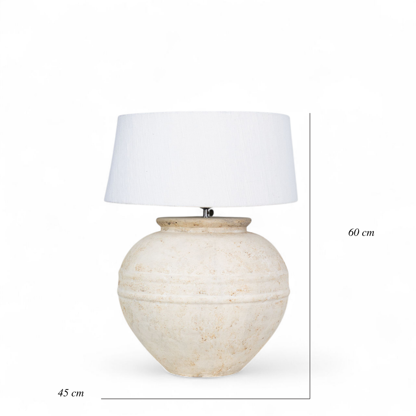 Bolla Handmade Terracotta Lamp with handspun Cotton Shade | Wild Fig Home