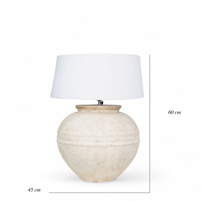 Bolla Handmade Terracotta Lamp with handspun Cotton Shade | Wild Fig Home