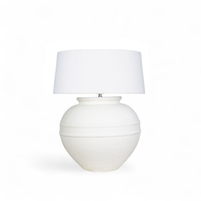 Bolla Handmade Terracotta Lamp with handspun Cotton Shade | Wild Fig Home