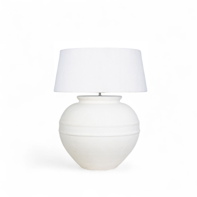 Bolla Handmade Terracotta Lamp with handspun Cotton Shade | Wild Fig Home